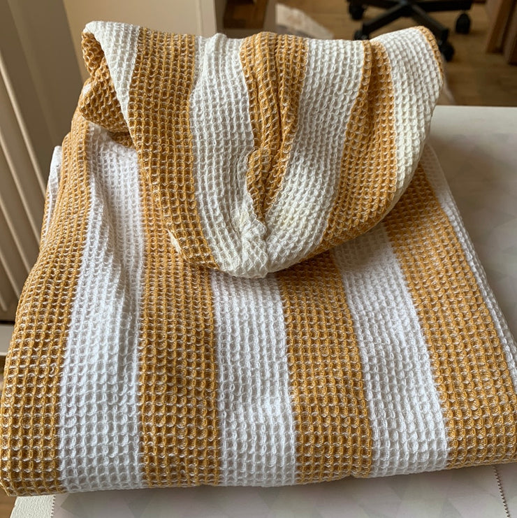 Poncho Paco rayé écru/jaune Liewood