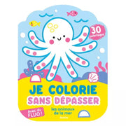 Cahier de coloriage sans dépasser animaux de la mer - Auzou