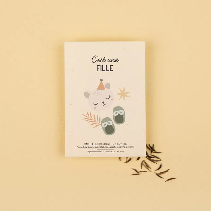 C'est une Fille - Sachet de Graines Gypsophile - La Fabrique à Sachets