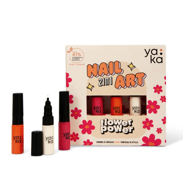 Kit Ongles 2 in 1 art flower power - Yaka