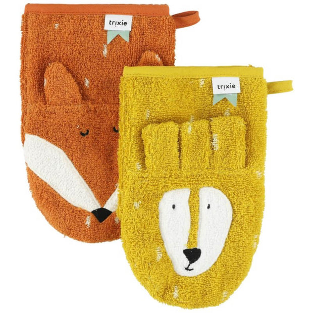 Gants de toilettes lion renard - Trixie baby