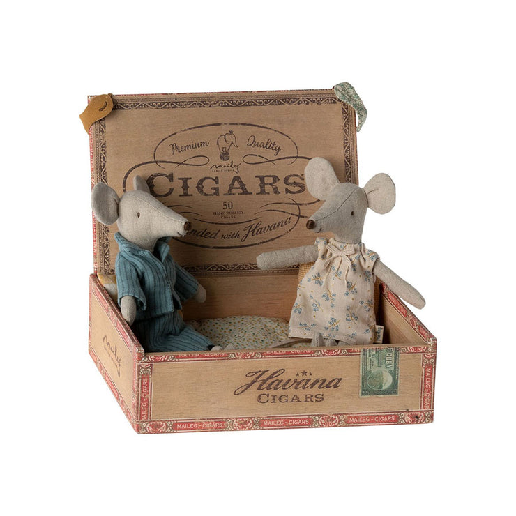 Maman et papa souris dans boîte - Maileg