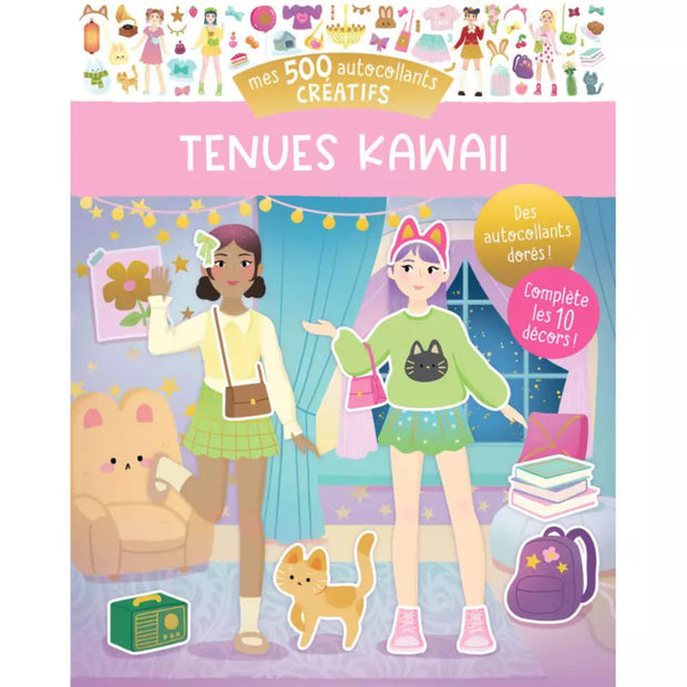 Mes 500 autocollants Tenues Kawaii - Auzou