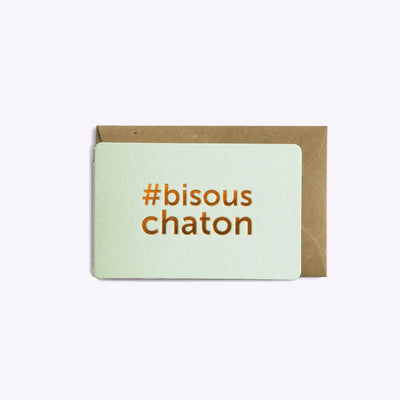 Mini Carte Bisous Chaton Bleu - Les Éditions du Paon
