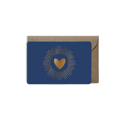 Mini Carte coeur bleu - Les Éditions du Paon