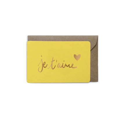 Mini Carte Je taime Jaune - Les Éditions du Paon