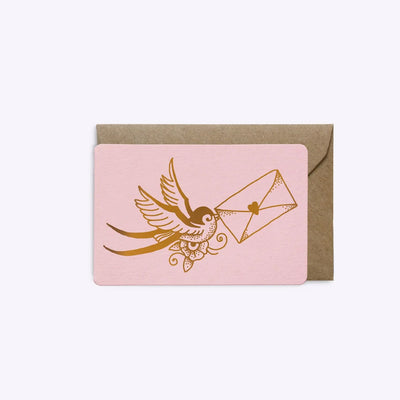 Mini Carte Lettre d'amour rose - Les éditions du paon
