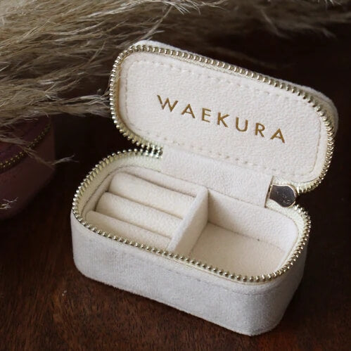 Petite Boîte à bijoux de voyage Beige - Waekura