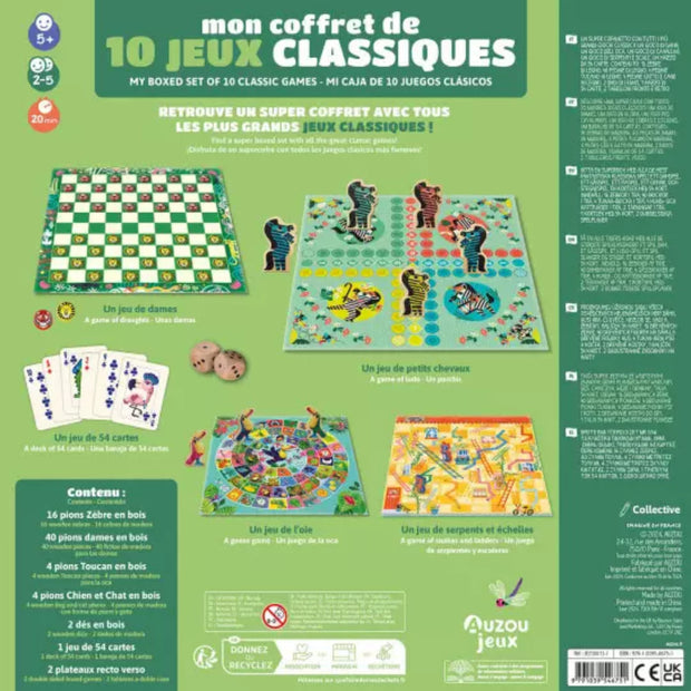 Mon coffret de 10 jeux classiques - Auzou