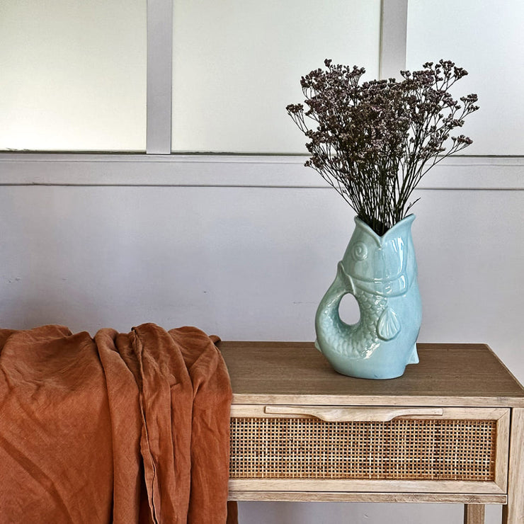 Vase Pichet Poisson GM - Bleu Givré - Opjet Paris