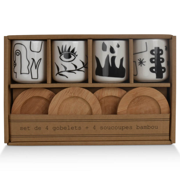 Set de 4 gobelets Art noir - Opjet Paris