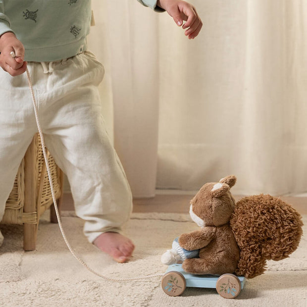 Peluche à tirer écureuil - Little Dutch