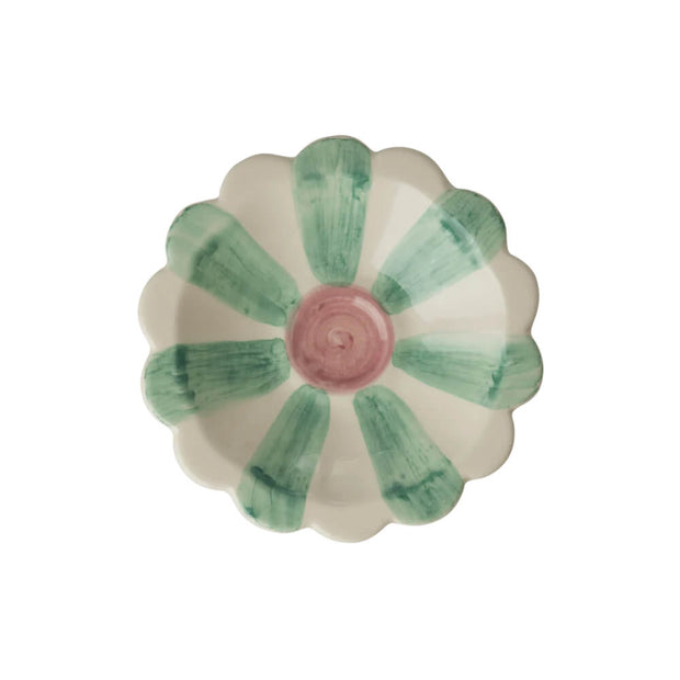 Petite Coupelle Céramique Rayures Vert - Rice