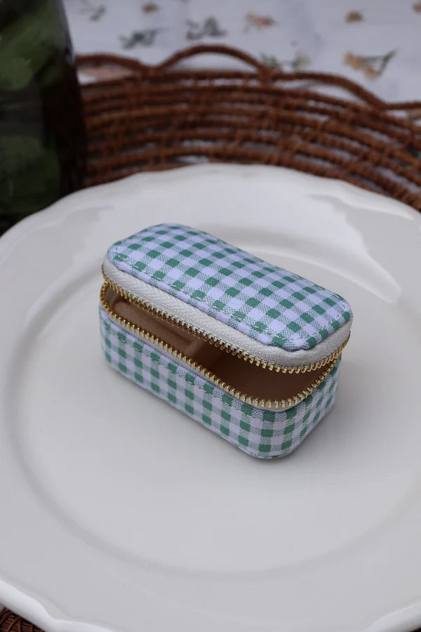 Mini boîte à bijoux - Vichy Vert