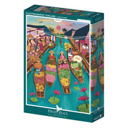 Puzzle Marché Flottant en Thaïlande - 1000 Pièces - Peaces & Peace
