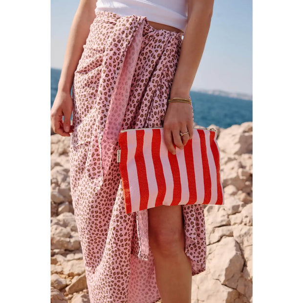 Pochette  Lili  Rayures Candy pink / Rouge - Rose in April