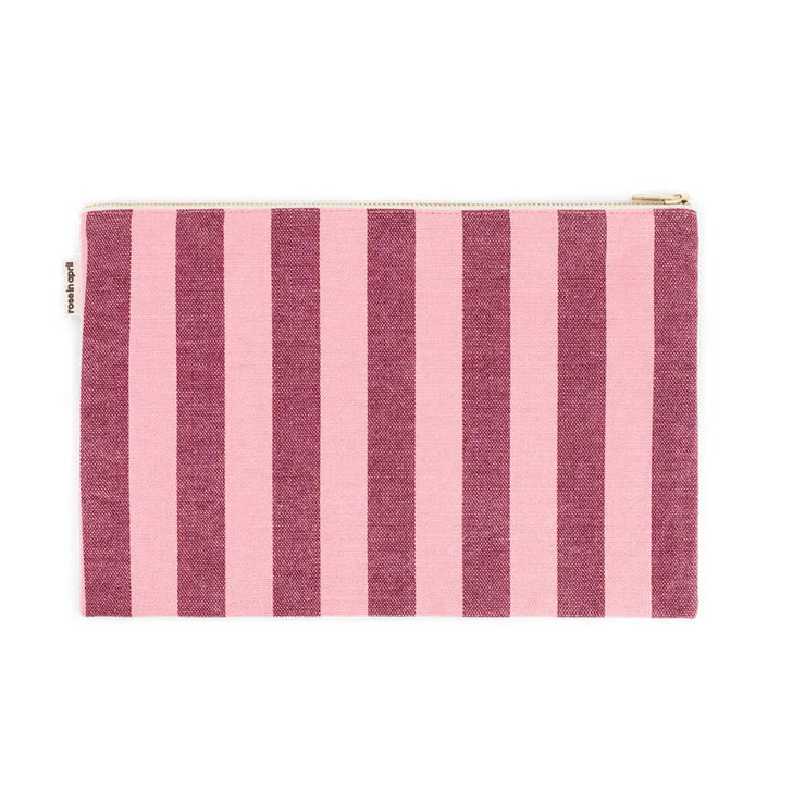 Pochette Lili Rayé Bordeaux/ Flamingo - Rose in April