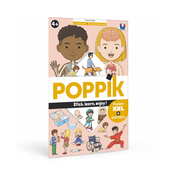 Poster à sticker découverte du corps humain - Poppik