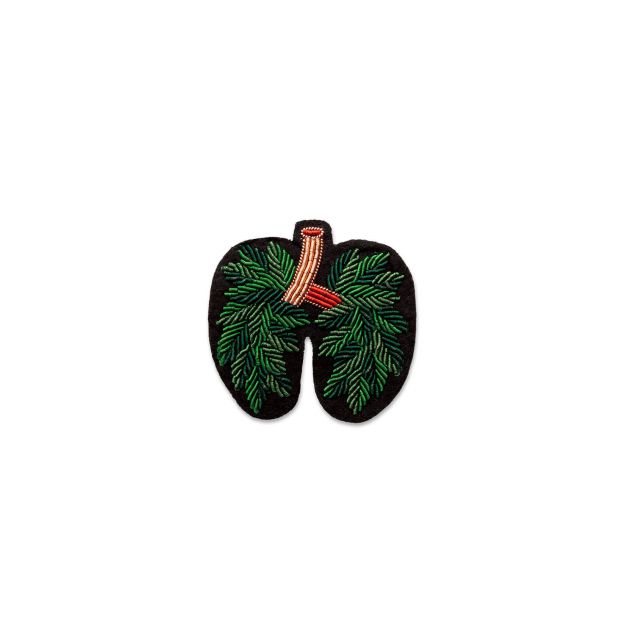 Grande broche brodée - Poumon vert - Macon & Lesquoy