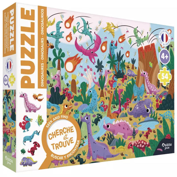 Puzzle cherche et trouve Dinosaures - Auzou