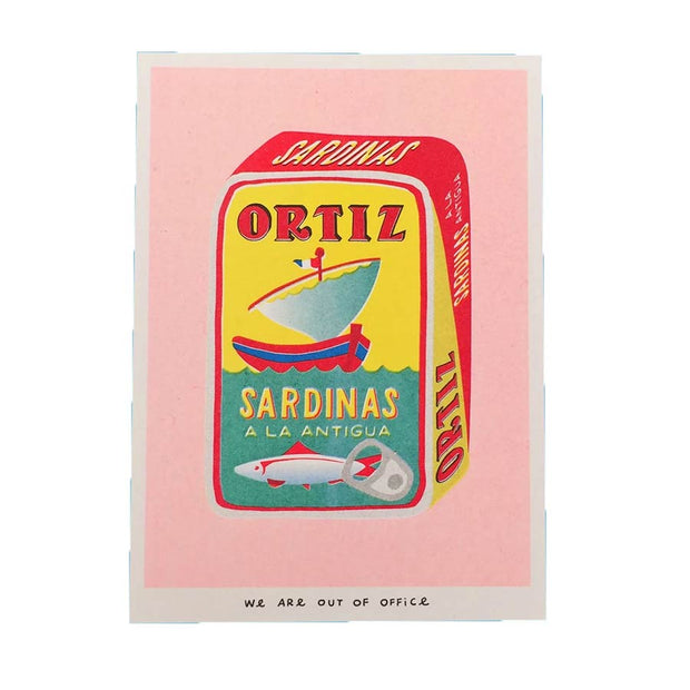 Impression Risographique D'une Boîte Pleine De Sardines