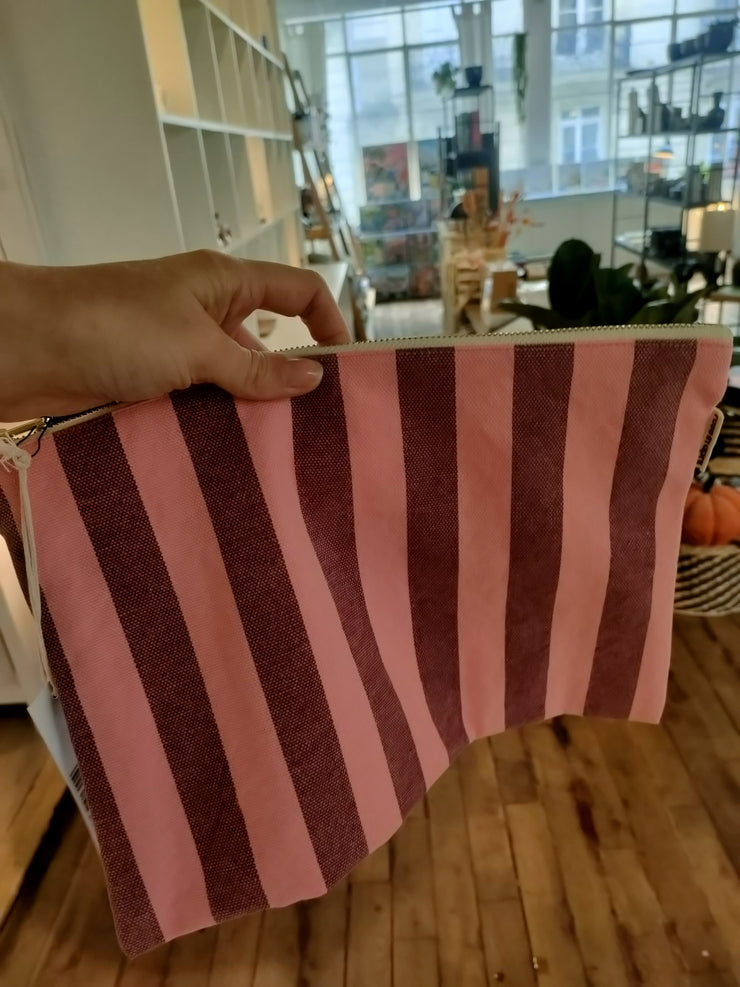Lili Pochette Rayé Bordeaux/ Flamingo