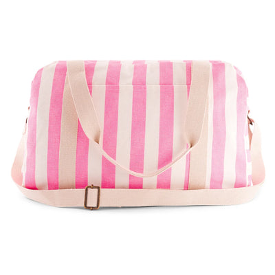 Sac à Langer Rayé Ecru / Néon Pink - Rose in April