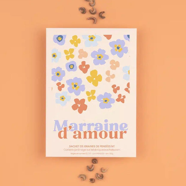 "Marraine d’Amour" Sachet de Graines de Pensées - La Fabrique à Sachets