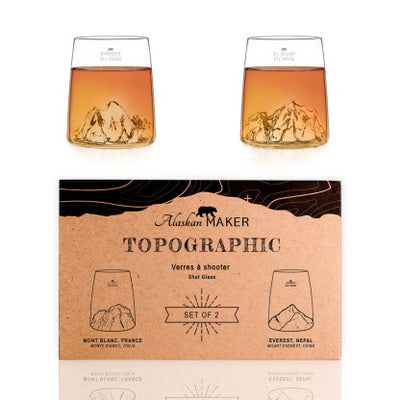 Set de 2 Shooters TOPOGRAPHIC - Everest/Mont Blanc