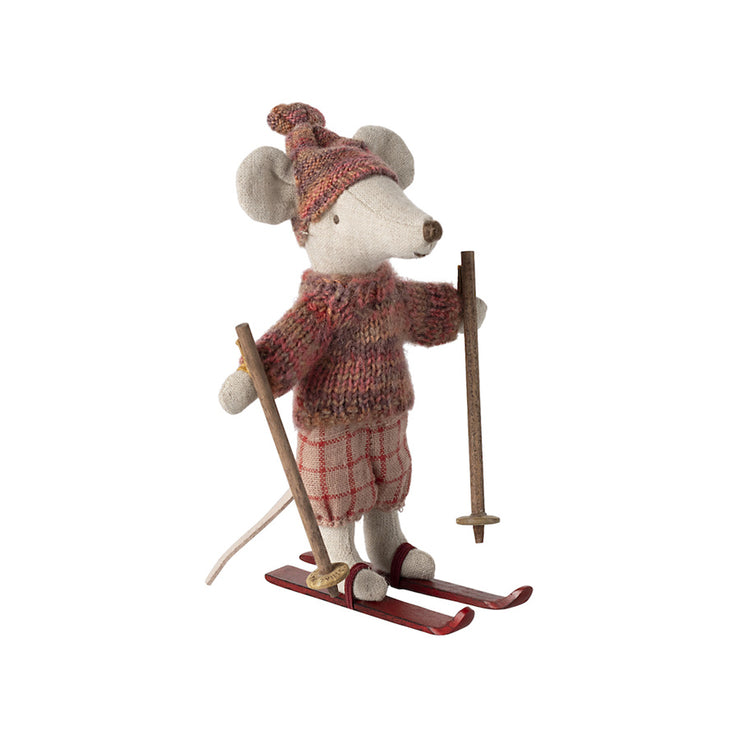 Souris papa en hiver avec skis - Maileg
