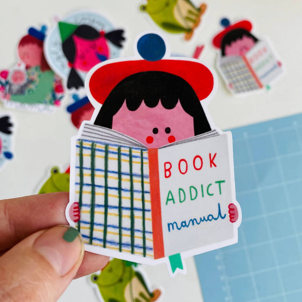Sticker Autocollant Book Addict - Daria Solak Illustrations