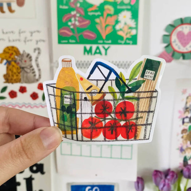 Sticker Autocollant Spaghetti Cart - Daria Solak Illustrations