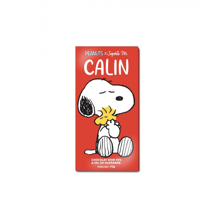 Snoopy - Tablette chocolat Noir Sel de Guérande - CALIN - TASTY FRANCE