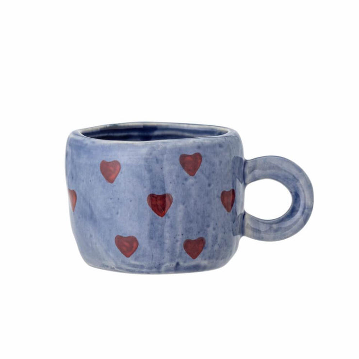 Tasse Nini - Bleu Coeurs Rouges - Bloomingville