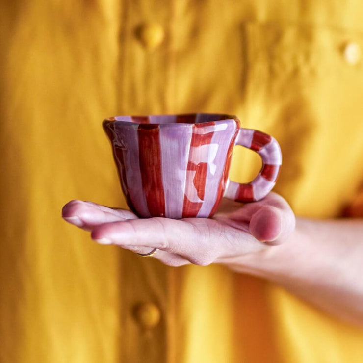 Tasse Nini - Rayures Roses et  Rouge - Bloomingville
