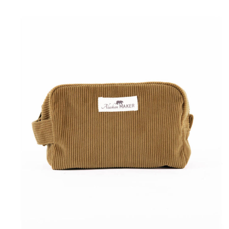 Trousse de toilette velours côtelé - Camel/Havane - Alaskan makers