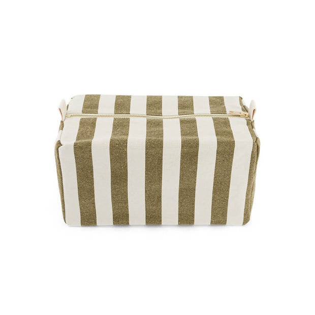Trousse de toilette  Vic  Rayures Olive / Greige - Rose in April