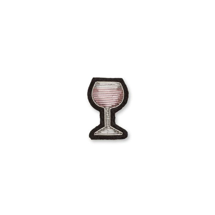 Broche Brodée Verre de Vin Rosé - Macon et Lesquoy