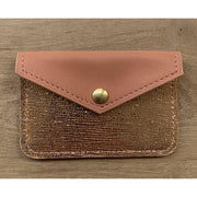 ATELIER GUILLOCHER - pochette rose & dorée - 100% cuir maison de luxe