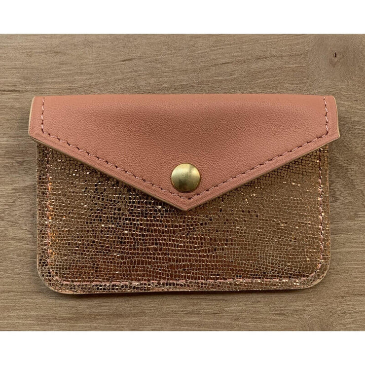 ATELIER GUILLOCHER - pochette rose & dorée - 100% cuir maison de luxe
