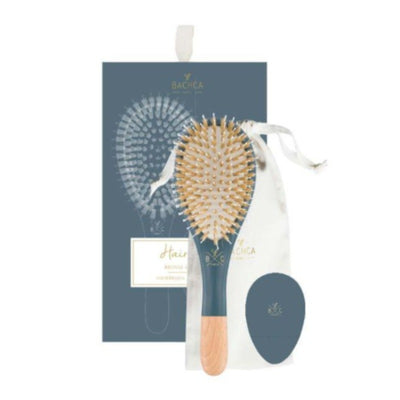 BACHCA - brosse à cheveux et miroir - bleu nuit