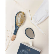 BACHCA - brosse à cheveux et miroir - bleu nuit