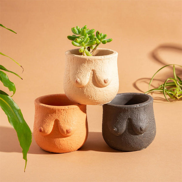 Petit Cache pot visage abstrait SASS & BELLE - Vases, pots et cache pots  Objets déco