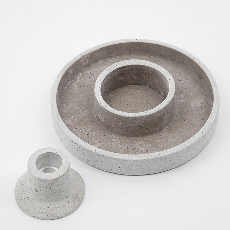 Bougeoir en Polystone Gris - House Doctor