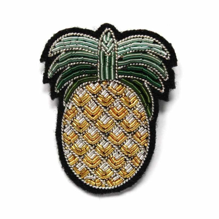 Grande broche brodée - Ananas - Macon et Lesquoy