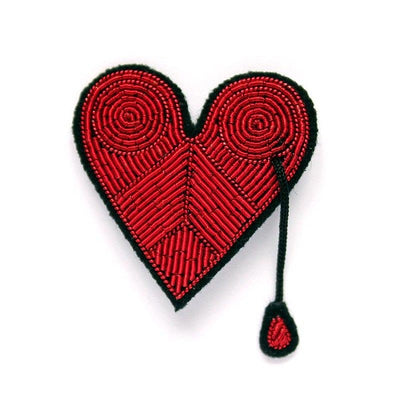 Grande broche brodée - Coeur rouge - Macon et Lesquoy
