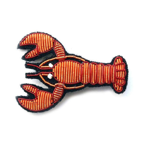 Grande broche brodée - Homard Orange - Macon et Lesquoy