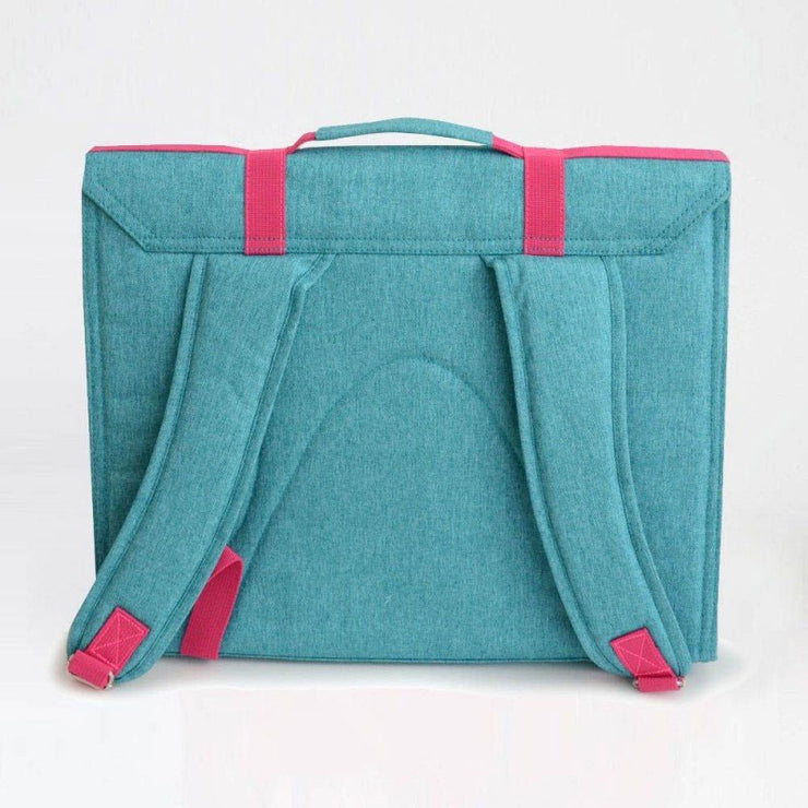 Grand cartable enfant Bakker - Bleu et rose