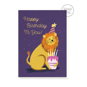 Carte Double "Happy Birthday To You !" Lion - Stormy Knight