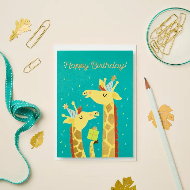 Carte Double "Happy Birthday" Girafe - Stormy Knight